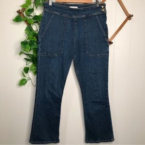 FRAME Le Francoise Cropped Flare Jeans in Sidonia Wash 31